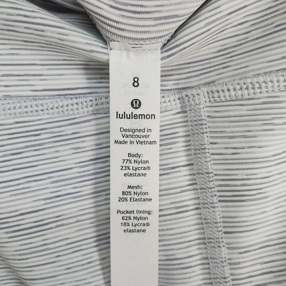 Lululemon Align Leggings Womens 8 Light Gray Space Dye High Rise Mesh Panel - Picture 5 of 7